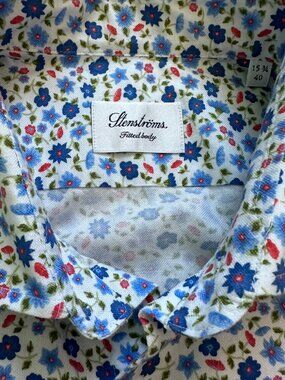 Stenströms Fitted Body Men’s Floral Shirt Size 15¾ / 40